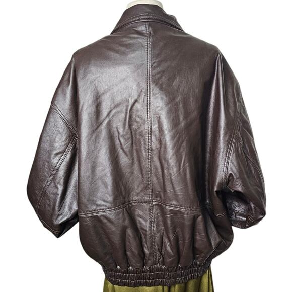 Vintage Men's Pano Sereti New York Leather Flight Bomber Jacket in Brown X-Large - Picture 9 of 11